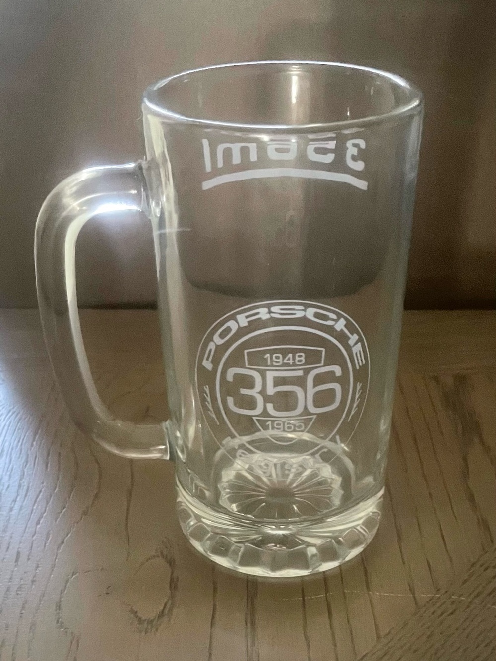 Porsche Registry 356 Etched Beer Glass - MINT